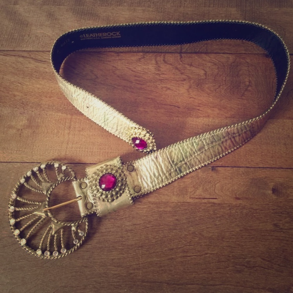 Vintage Leatherock Belt w/ Swarovski Crystals
